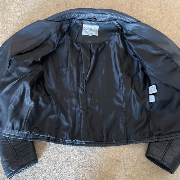 Rachel Roy Black Faux Leather Motorcycle Jacket - Picture 3 of 5